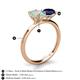 5 - Tanya Oval Shape Opal & Cushion Shape Blue Sapphire 2 Stone Duo Ring 