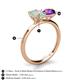 5 - Tanya Oval Shape Opal & Cushion Shape Amethyst 2 Stone Duo Ring 