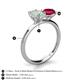 5 - Tanya Oval Shape Opal & Cushion Shape Ruby 2 Stone Duo Ring 