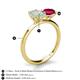 5 - Tanya Oval Shape Opal & Cushion Shape Ruby 2 Stone Duo Ring 