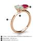 5 - Tanya Oval Shape Opal & Cushion Shape Ruby 2 Stone Duo Ring 