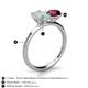 5 - Tanya Oval Shape Opal & Cushion Shape Rhodolite Garnet 2 Stone Duo Ring 