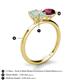 5 - Tanya Oval Shape Opal & Cushion Shape Rhodolite Garnet 2 Stone Duo Ring 