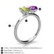 5 - Tanya Oval Shape Peridot & Cushion Shape Amethyst 2 Stone Duo Ring 
