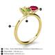 5 - Tanya Oval Shape Peridot & Cushion Shape Ruby 2 Stone Duo Ring 