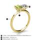 5 - Tanya Oval Shape Peridot & Cushion Shape GIA Certified Diamond 2 Stone Duo Ring 