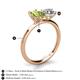 5 - Tanya Oval Shape Peridot & Cushion Shape GIA Certified Diamond 2 Stone Duo Ring 