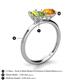 5 - Tanya Oval Shape Peridot & Cushion Shape Citrine 2 Stone Duo Ring 