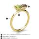 5 - Tanya Oval Shape Peridot & Cushion Shape Smoky Quartz 2 Stone Duo Ring 