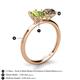 5 - Tanya Oval Shape Peridot & Cushion Shape Smoky Quartz 2 Stone Duo Ring 