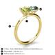 5 - Tanya Oval Shape Peridot & Cushion Shape Lab Created Alexandrite 2 Stone Duo Ring 