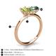 5 - Tanya Oval Shape Peridot & Cushion Shape Lab Created Alexandrite 2 Stone Duo Ring 