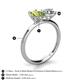 5 - Tanya Oval Shape Peridot & Cushion Shape IGI Certified Lab Grown Diamond 2 Stone Duo Ring 