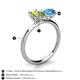 5 - Tanya Oval Shape Peridot & Cushion Shape Blue Topaz 2 Stone Duo Ring 