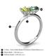 5 - Tanya Oval Shape Peridot & Cushion Shape Lab Created Alexandrite 2 Stone Duo Ring 