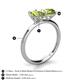 5 - Tanya Oval & Cushion Shape Peridot 2 Stone Duo Ring 