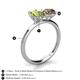 5 - Tanya Oval Shape Peridot & Cushion Shape Smoky Quartz 2 Stone Duo Ring 