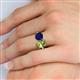 6 - Tanya Oval Shape Peridot & Cushion Shape Blue Sapphire 2 Stone Duo Ring 