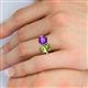 6 - Tanya Oval Shape Peridot & Cushion Shape Amethyst 2 Stone Duo Ring 