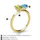 5 - Tanya Oval Shape Peridot & Cushion Shape Blue Topaz 2 Stone Duo Ring 