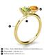 5 - Tanya Oval Shape Peridot & Cushion Shape Citrine 2 Stone Duo Ring 