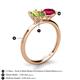 5 - Tanya Oval Shape Peridot & Cushion Shape Ruby 2 Stone Duo Ring 