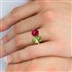 6 - Tanya Oval Shape Peridot & Cushion Shape Ruby 2 Stone Duo Ring 