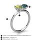 5 - Tanya Oval Shape Peridot & Cushion Shape London Blue Topaz 2 Stone Duo Ring 
