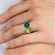 6 - Tanya Oval Shape Peridot & Cushion Shape London Blue Topaz 2 Stone Duo Ring 