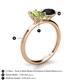 5 - Tanya Oval Shape Peridot & Cushion Shape Black Onyx 2 Stone Duo Ring 