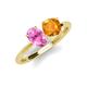 4 - Tanya Oval Shape Pink Sapphire & Cushion Shape Citrine 2 Stone Duo Ring 