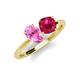 4 - Tanya Oval Shape Pink Sapphire & Cushion Shape Ruby 2 Stone Duo Ring 