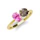 4 - Tanya Oval Shape Pink Sapphire & Cushion Shape Smoky Quartz 2 Stone Duo Ring 