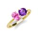 4 - Tanya Oval Shape Pink Sapphire & Cushion Shape Amethyst 2 Stone Duo Ring 