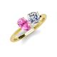 4 - Tanya Oval Shape Pink Sapphire & Cushion Shape IGI Certified Lab Grown Diamond 2 Stone Duo Ring 
