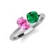4 - Tanya Oval Shape Pink Sapphire & Cushion Shape Emerald 2 Stone Duo Ring 