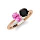 4 - Tanya Oval Shape Pink Sapphire & Cushion Shape Black Onyx 2 Stone Duo Ring 