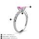 4 - Amaira 7x5 mm Emerald Cut Pink Sapphire and Round Diamond Engagement Ring  