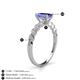 4 - Amaira 7x5 mm Emerald Cut Tanzanite and Round Diamond Engagement Ring  