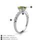 4 - Amaira 7x5 mm Emerald Cut Peridot and Round Diamond Engagement Ring  