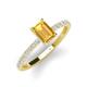 3 - Charlotte Desire 7x5 mm Emerald Cut Citrine and Round Diamond Hidden Halo Engagement Ring 