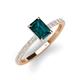 3 - Charlotte Desire 7x5 mm Emerald Cut London Blue Topaz and Round Diamond Hidden Halo Engagement Ring 