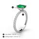 4 - Charlotte Desire 7x5 mm Emerald Cut Emerald and Round Diamond Hidden Halo Engagement Ring 