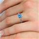 5 - Leona Bold 7x5 mm Emerald Cut Blue Topaz Solitaire Rope Engagement Ring 