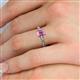 5 - Leona Bold 7x5 mm Emerald Cut Pink Sapphire Solitaire Rope Engagement Ring 