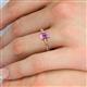 5 - Leona Bold 7x5 mm Emerald Cut Pink Sapphire Solitaire Rope Engagement Ring 