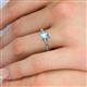 5 - Leona Bold 7x5 mm Emerald Cut Aquamarine Solitaire Rope Engagement Ring 