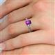 5 - Leona Bold 7x5 mm Emerald Cut Amethyst Solitaire Rope Engagement Ring 