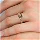 5 - Leona Bold 7x5 mm Emerald Cut Smoky Quartz Solitaire Rope Engagement Ring 