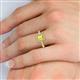 5 - Wanda Desire Emerald Cut 7x5 mm Yellow Sapphire and Round Diamond Leaf Engraved Halo Engagement Ring 
